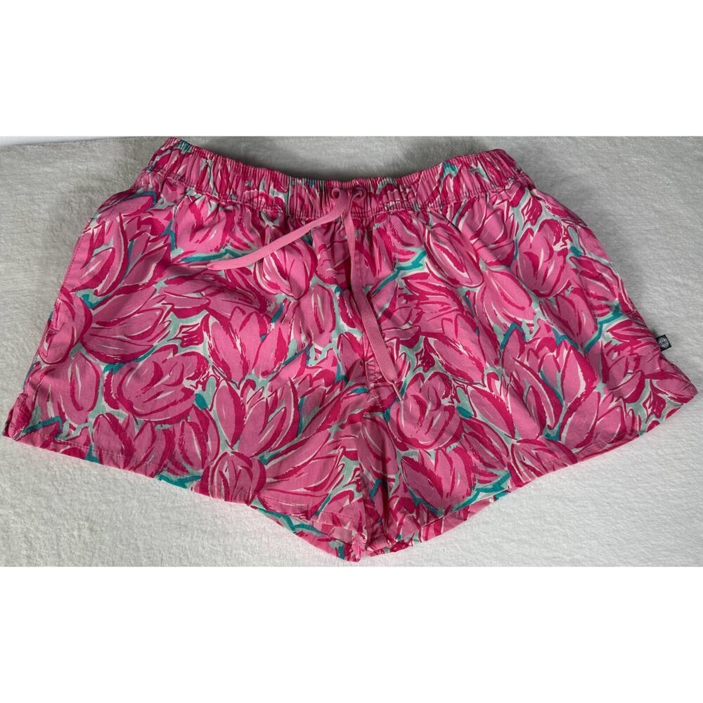 Lauren James Shorts Women‎ Small Pink Floral Elastic Waist Casual Preppy